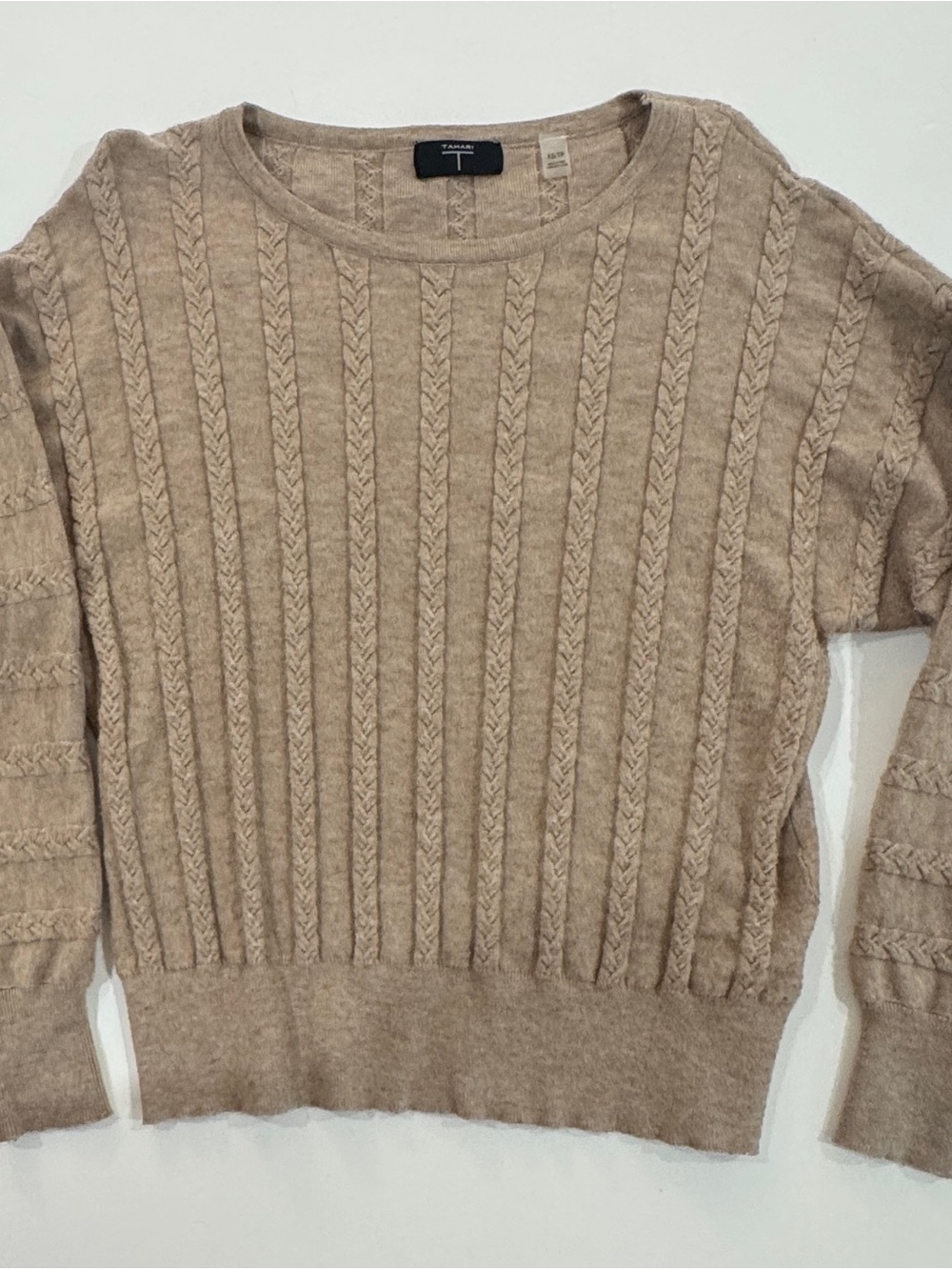 Tahari Cable-Pattern Crewneck Sweater